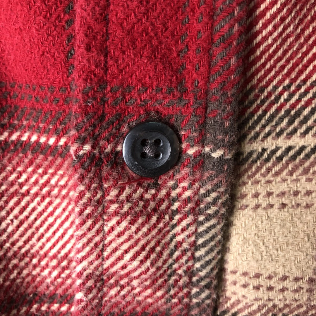ORVIS Ombre Check Long Sleeve Flannel Check Shirt, Men's M Size cotton red type Vintage Second Hand