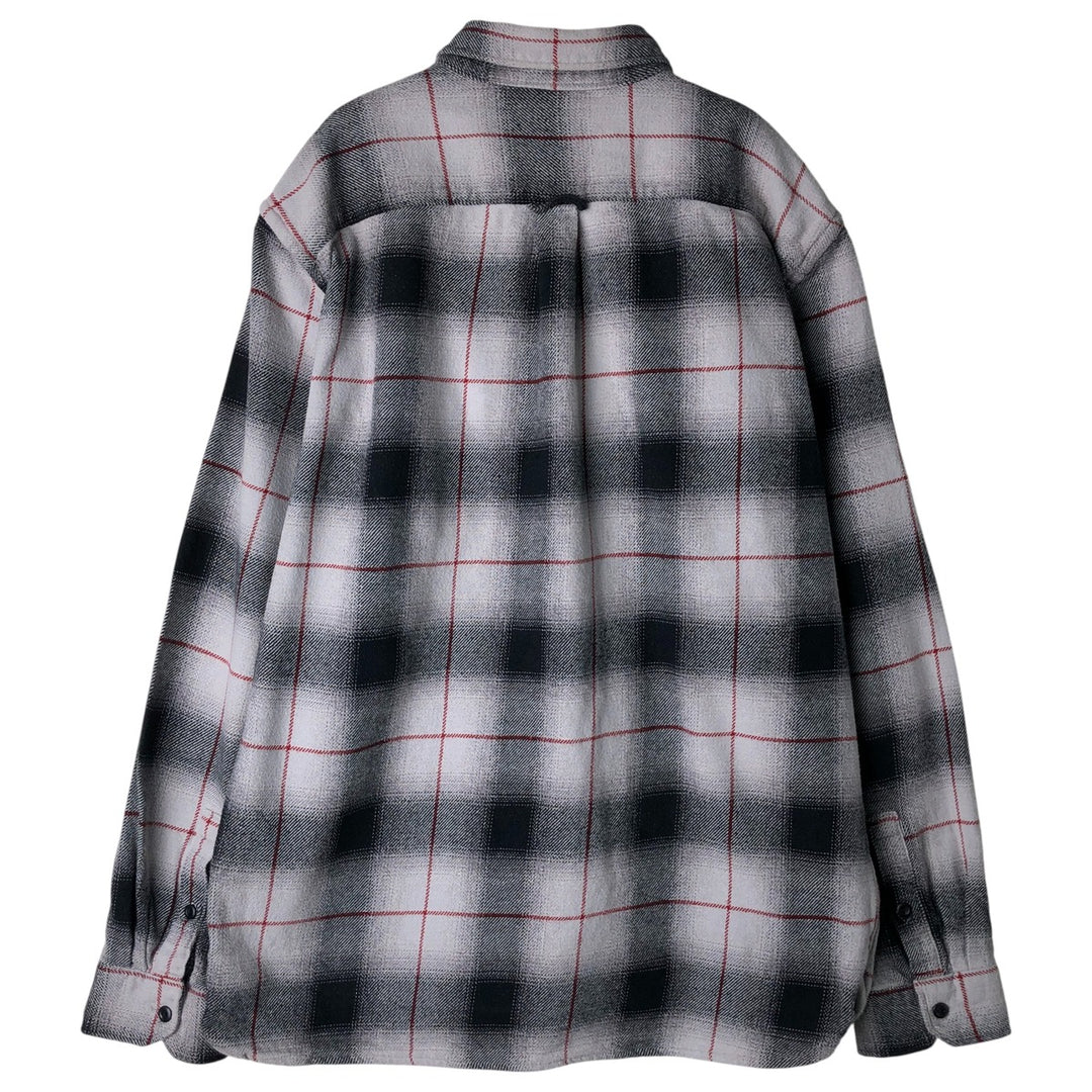 Levi's Ombre Check Long Sleeve Flannel Check Shirt, Men's Size XL cotton gray type Vintage Second Hand