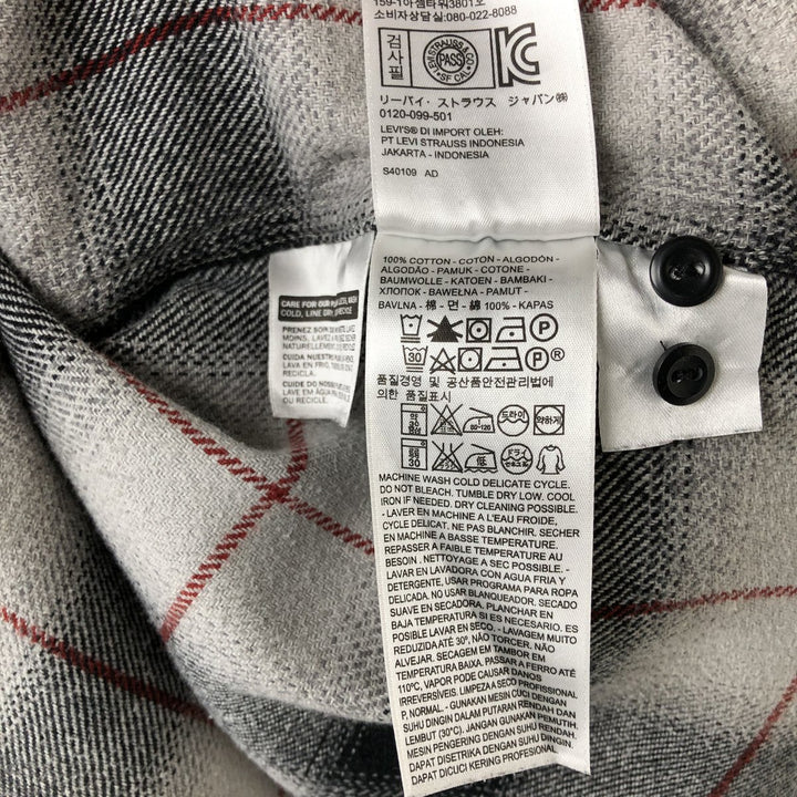 Levi's Ombre Check Long Sleeve Flannel Check Shirt, Men's Size XL cotton gray type Vintage Second Hand