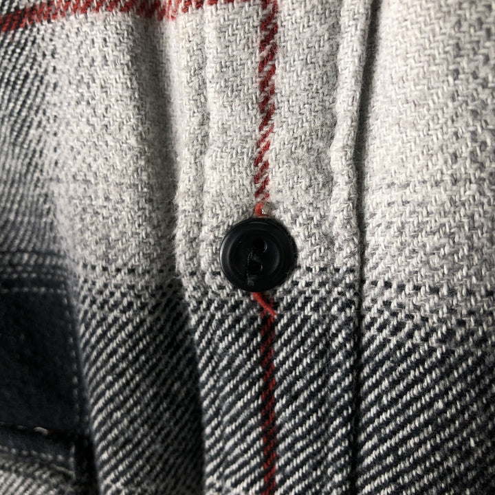 Levi's Ombre Check Long Sleeve Flannel Check Shirt, Men's Size XL cotton gray type Vintage Second Hand