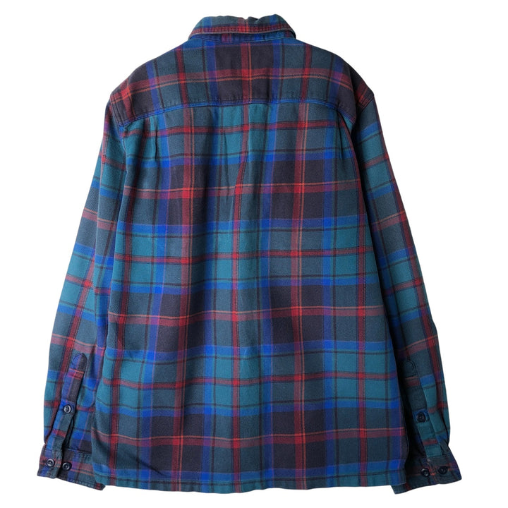 Patagonia Organic Cotton Lightflannel Check Shirt, Men's Size Small unclear blue type Vintage Second Hand