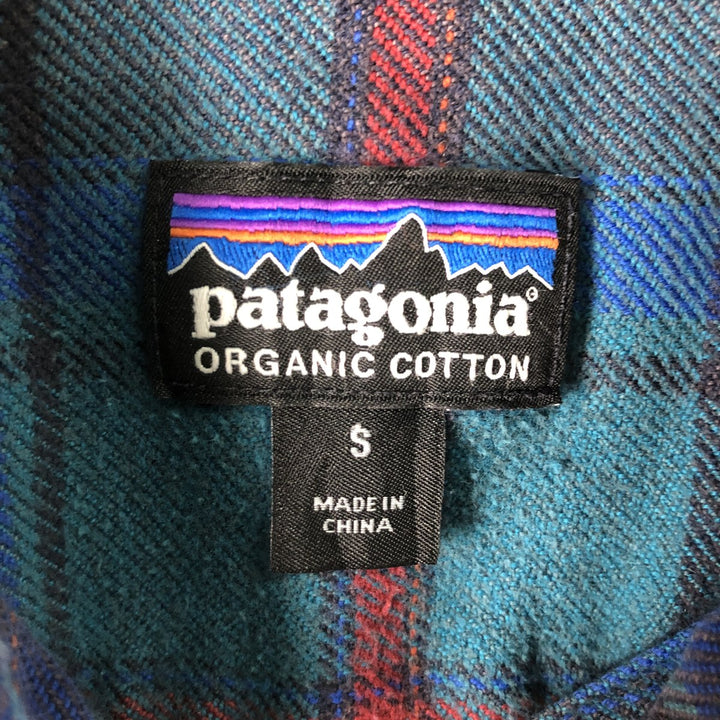 Patagonia Organic Cotton Lightflannel Check Shirt, Men's Size Small unclear blue type Vintage Second Hand