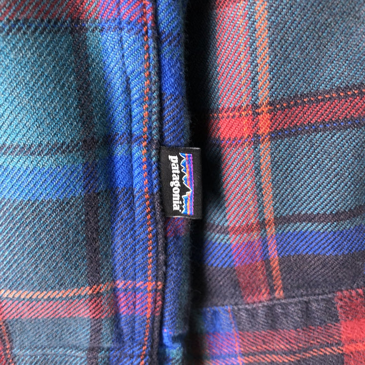 Patagonia Organic Cotton Lightflannel Check Shirt, Men's Size Small unclear blue type Vintage Second Hand