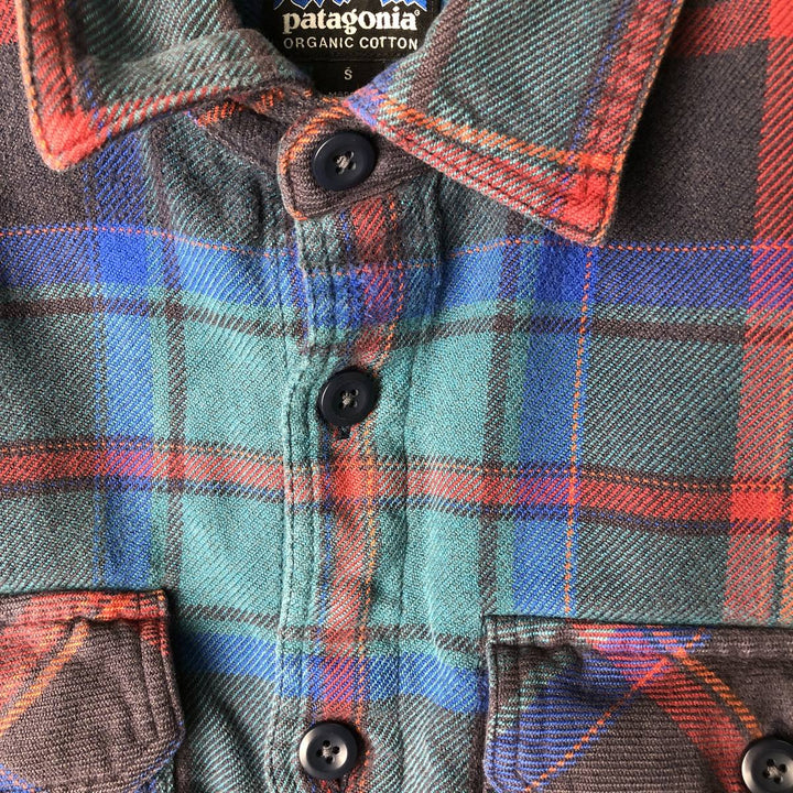 Patagonia Organic Cotton Lightflannel Check Shirt, Men's Size Small unclear blue type Vintage Second Hand