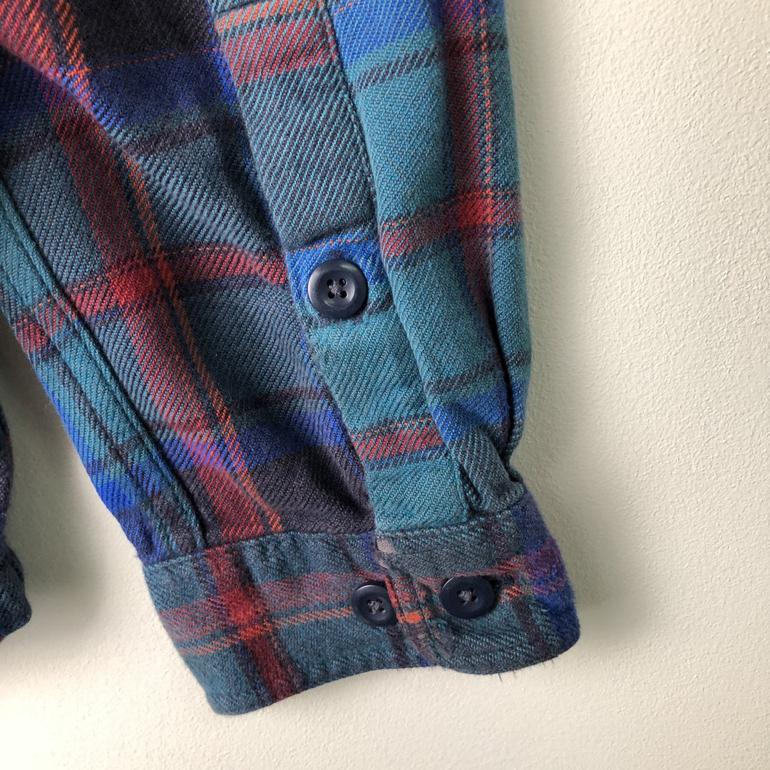 Patagonia Organic Cotton Lightflannel Check Shirt, Men's Size Small unclear blue type Vintage Second Hand