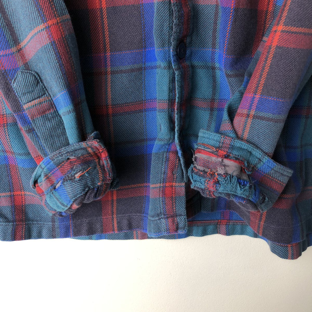 Patagonia Organic Cotton Lightflannel Check Shirt, Men's Size Small unclear blue type Vintage Second Hand