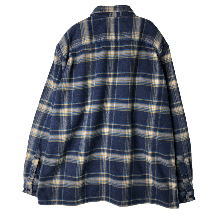 Patagonia 53947FA18 Long Sleeve Fjord Flannel Shirt, Men's XL Organic cotton navy blue type Vintage Second Hand