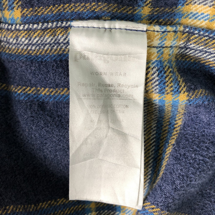 Patagonia 53947FA18 Long Sleeve Fjord Flannel Shirt, Men's XL Organic cotton navy blue type Vintage Second Hand
