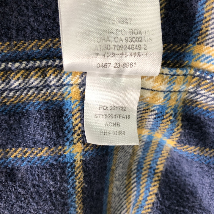 Patagonia 53947FA18 Long Sleeve Fjord Flannel Shirt, Men's XL Organic cotton navy blue type Vintage Second Hand