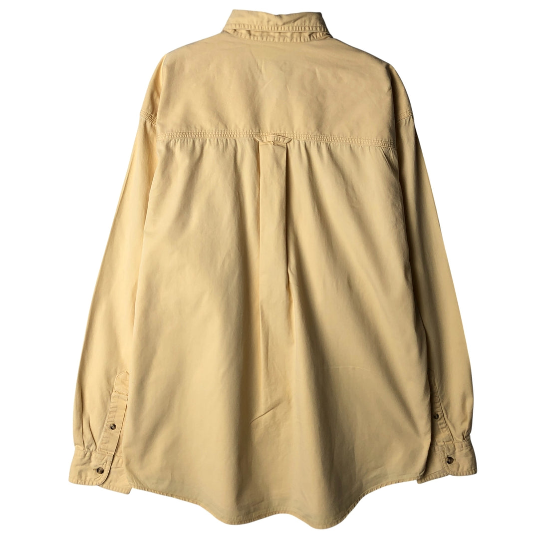 Vintage 80s-90'S Eddie Bauer long-sleeved cotton shirt with black tag, men's size L cotton Beige type Vintage Second Hand
