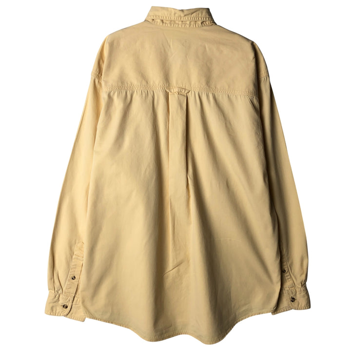Vintage 80s-90'S Eddie Bauer long-sleeved cotton shirt with black tag, men's size L cotton Beige type Vintage Second Hand