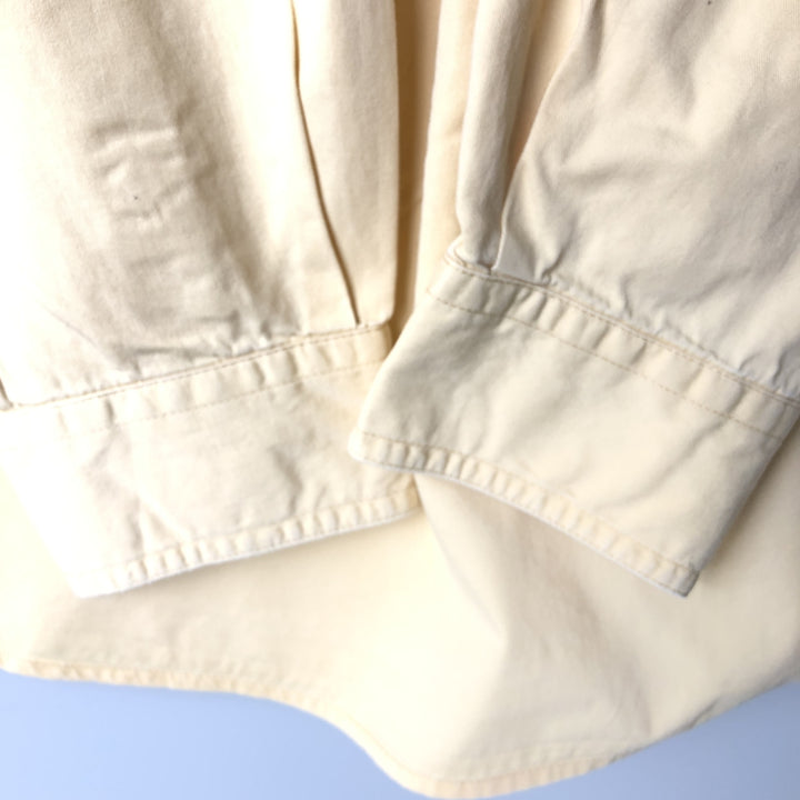 Vintage 80s-90'S Eddie Bauer long-sleeved cotton shirt with black tag, men's size L cotton Beige type Vintage Second Hand
