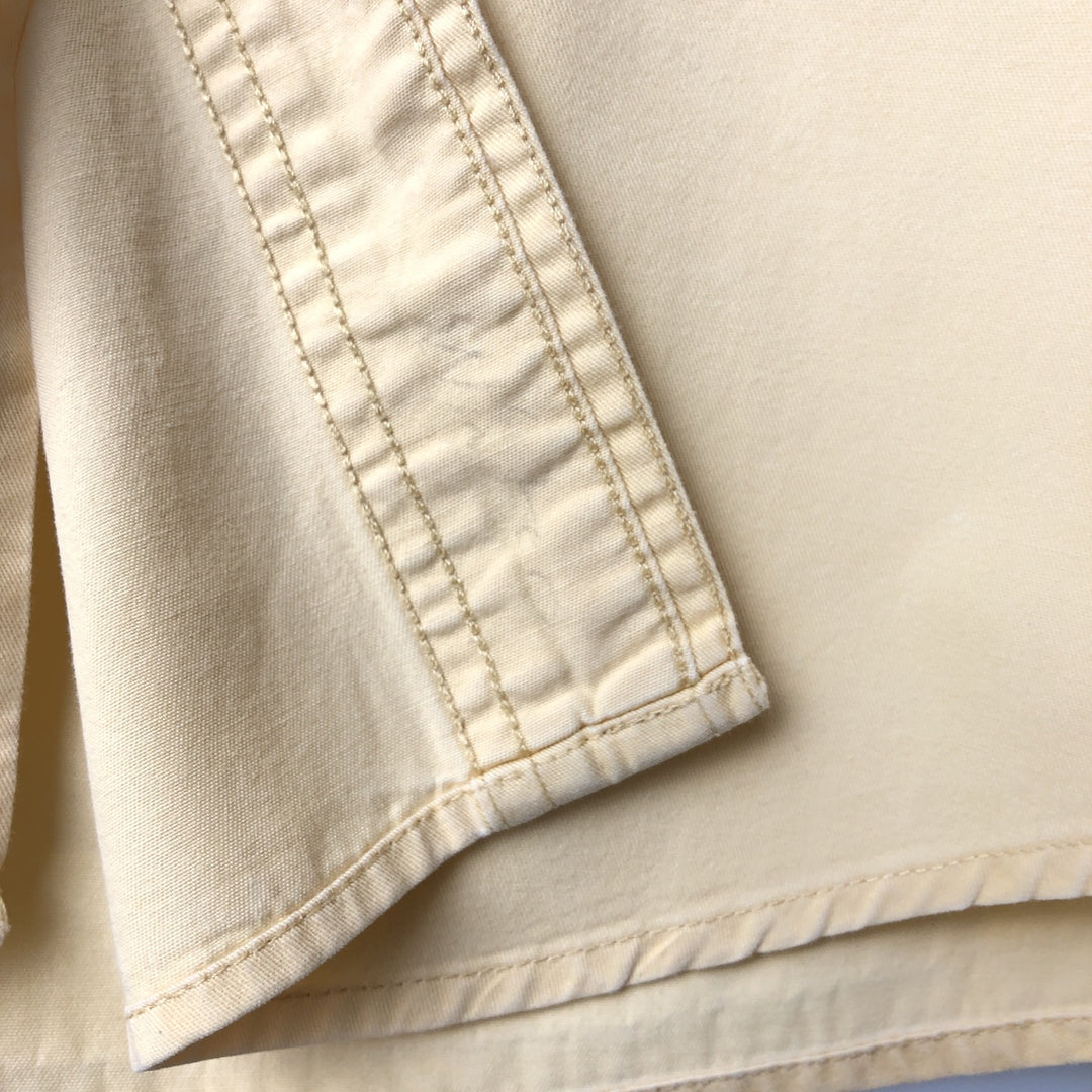 Vintage 80s-90'S Eddie Bauer long-sleeved cotton shirt with black tag, men's size L cotton Beige type Vintage Second Hand