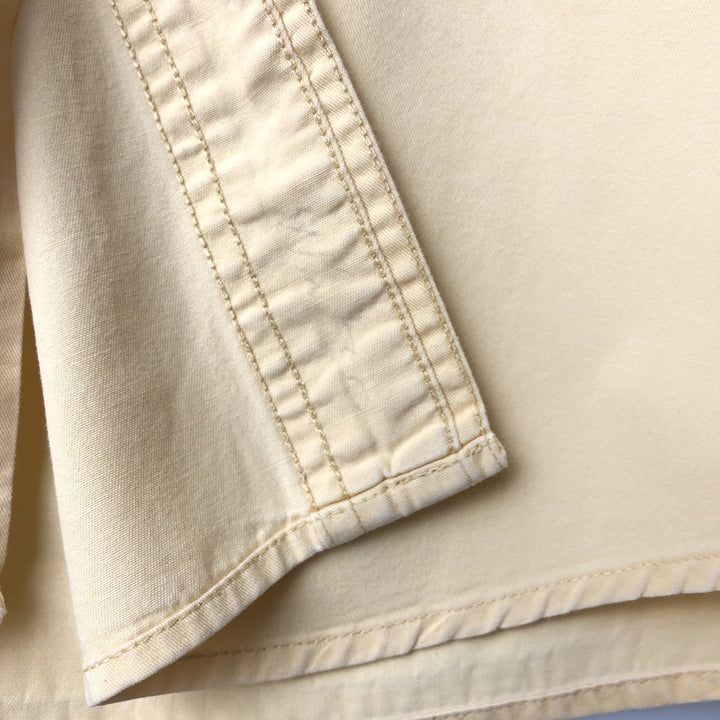 Vintage 80s-90'S Eddie Bauer long-sleeved cotton shirt with black tag, men's size L cotton Beige type Vintage Second Hand