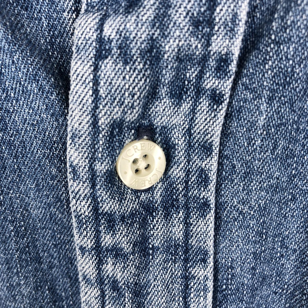 J.Crew Men's Long Sleeve Button-Down Denim Shirt, Size L cotton blue type Vintage Second Hand