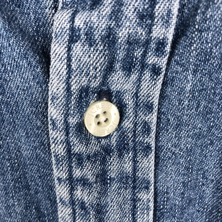 J.Crew Men's Long Sleeve Button-Down Denim Shirt, Size L cotton blue type Vintage Second Hand