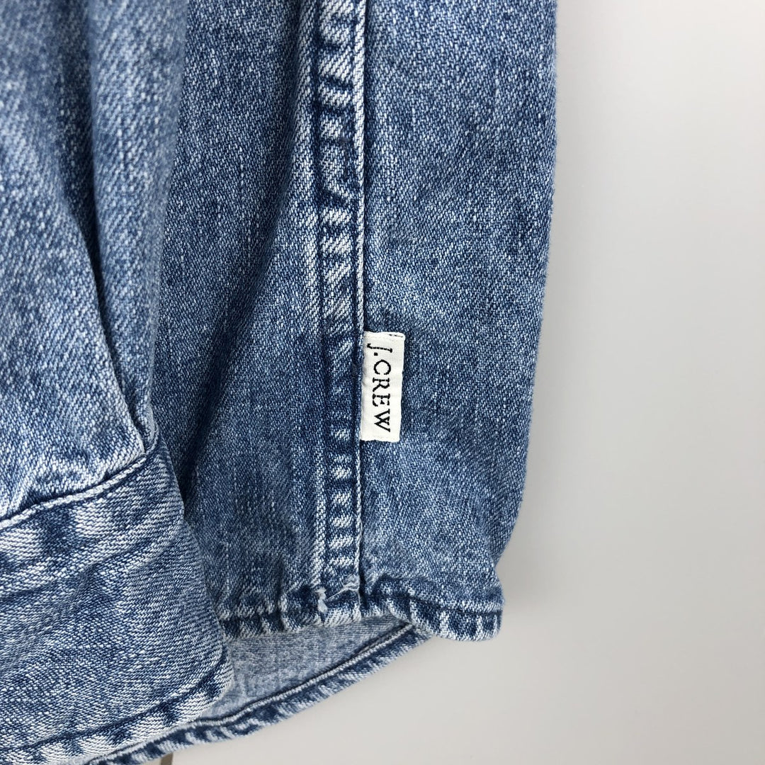 J.Crew Men's Long Sleeve Button-Down Denim Shirt, Size L cotton blue type Vintage Second Hand