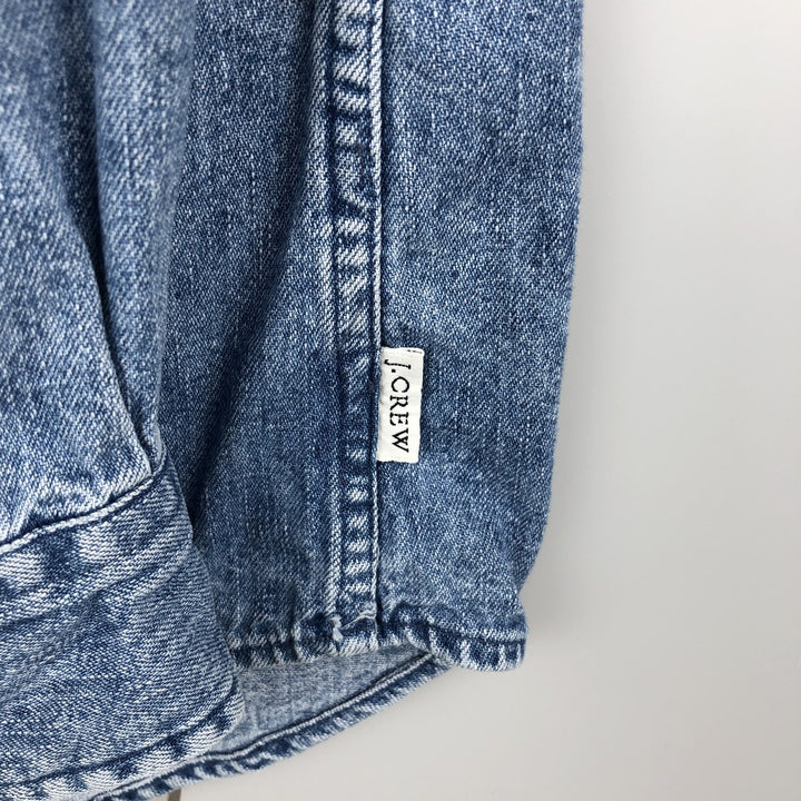 J.Crew Men's Long Sleeve Button-Down Denim Shirt, Size L cotton blue type Vintage Second Hand