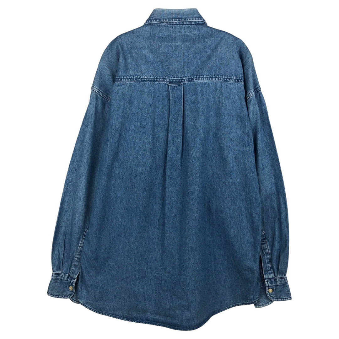 Ralph Lauren CHAPS Long Sleeve Button Down Denim Shirt Men's L Size cotton blue type Vintage Second Hand