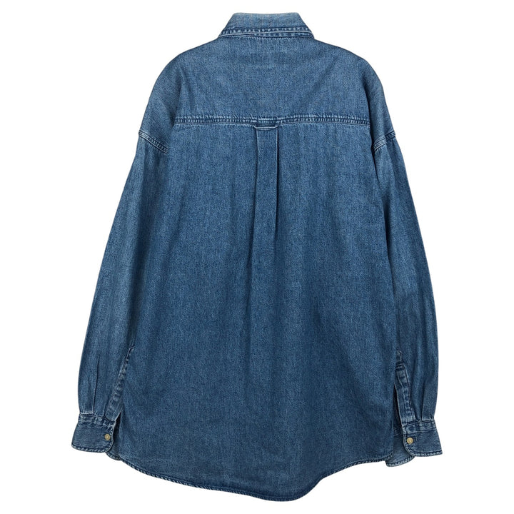Ralph Lauren CHAPS Long Sleeve Button Down Denim Shirt Men's L Size cotton blue type Vintage Second Hand