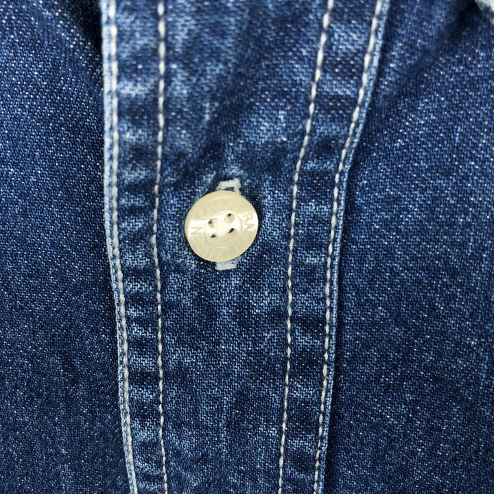 Ralph Lauren CHAPS Long Sleeve Button Down Denim Shirt Men's L Size cotton blue type Vintage Second Hand