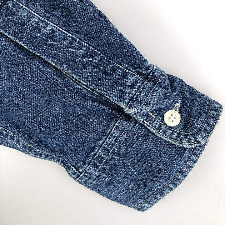 Ralph Lauren CHAPS Long Sleeve Button Down Denim Shirt Men's L Size cotton blue type Vintage Second Hand