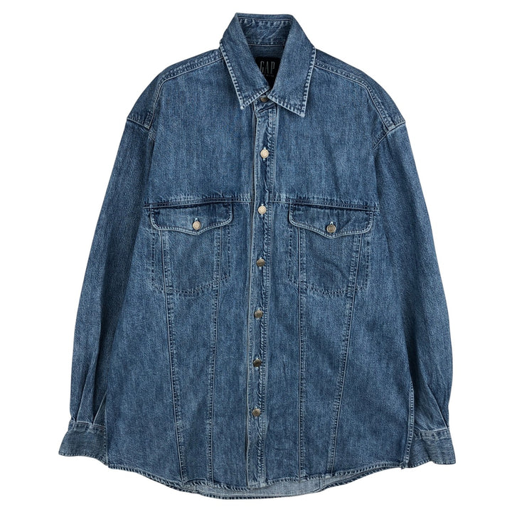 GAP DENIM Old Gap Long Sleeve Denim Shirt, Men's Size Small cotton blue type Vintage Second Hand