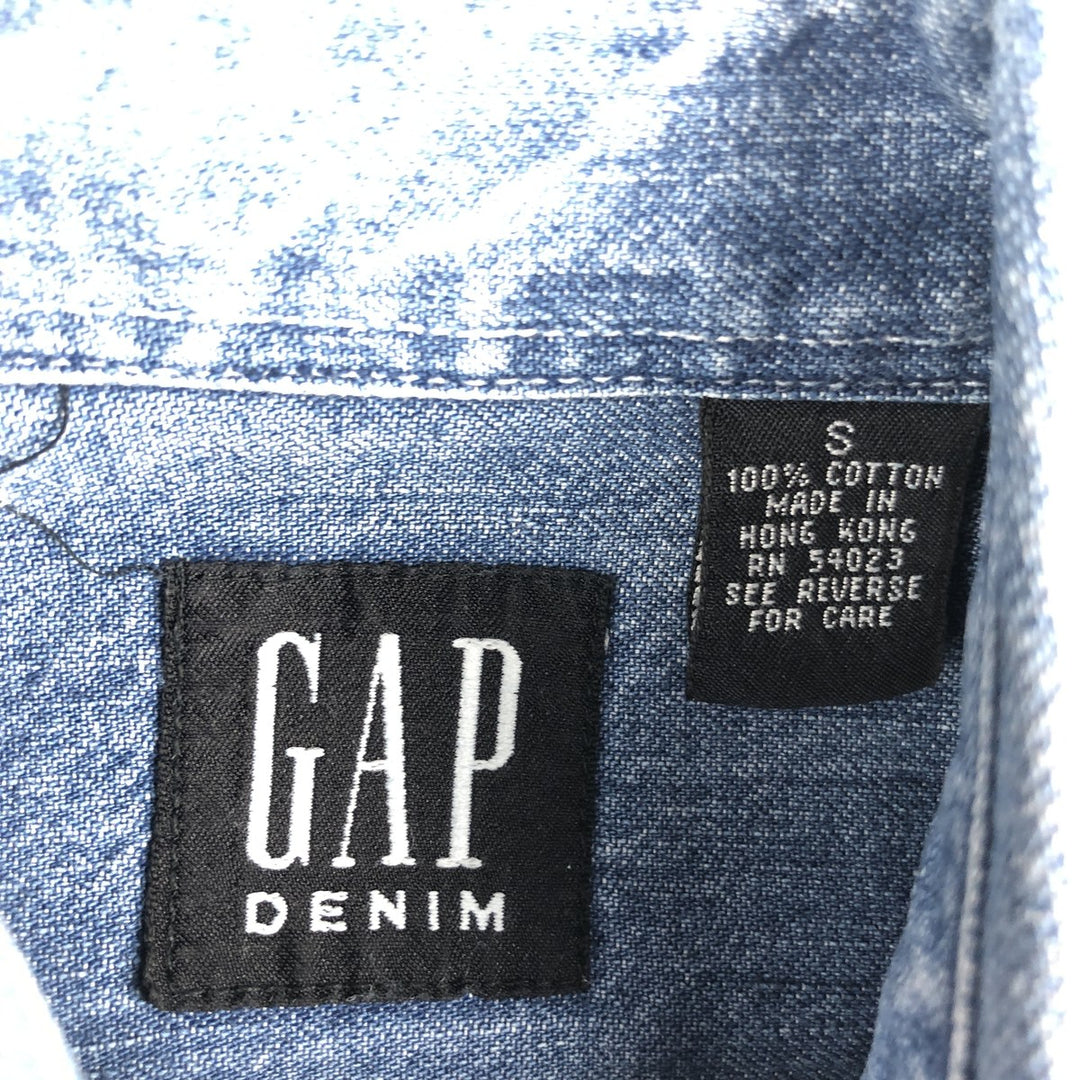 GAP DENIM Old Gap Long Sleeve Denim Shirt, Men's Size Small cotton blue type Vintage Second Hand