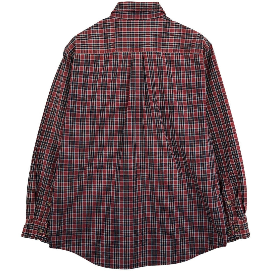 Carhartt Check Pattern Long Sleeve Button-Down Work Shirt, Men's M cotton red type Vintage Second Hand