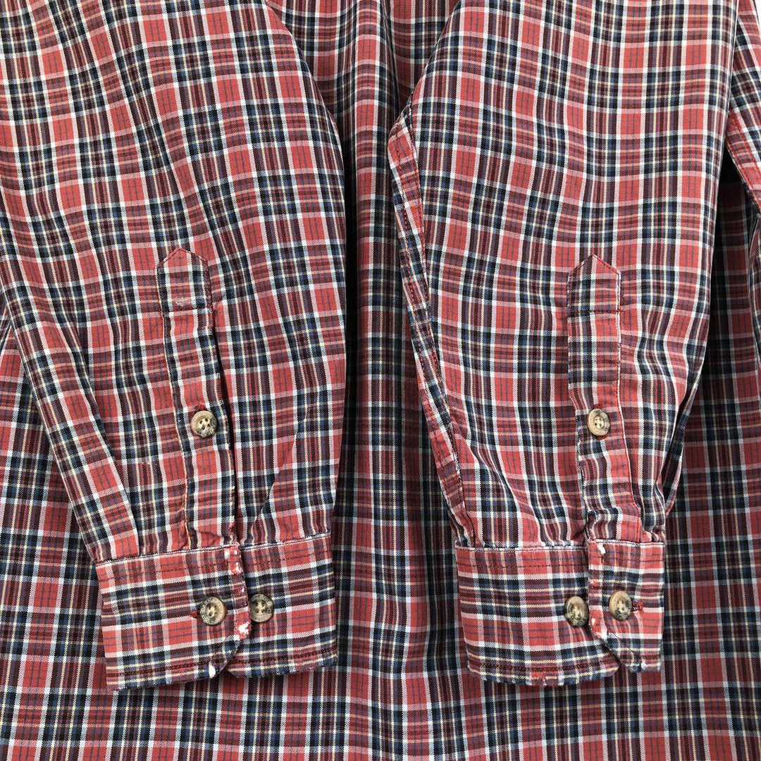 Carhartt Check Pattern Long Sleeve Button-Down Work Shirt, Men's M cotton red type Vintage Second Hand
