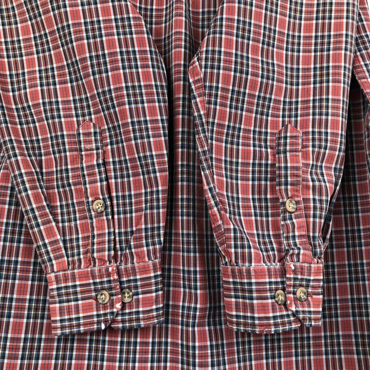 Carhartt Check Pattern Long Sleeve Button-Down Work Shirt, Men's M cotton red type Vintage Second Hand