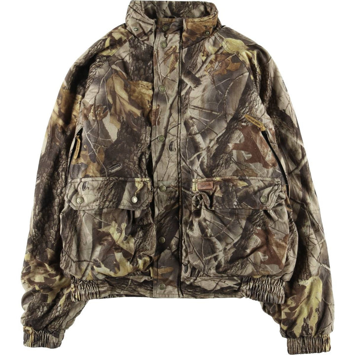 2000'S Woolrich Camouflage Pattern Padded Mountain Jacket, Shell Jacket, Puffer Jacket, Men's Size Medium polyester Khaki type Vintage Second Hand