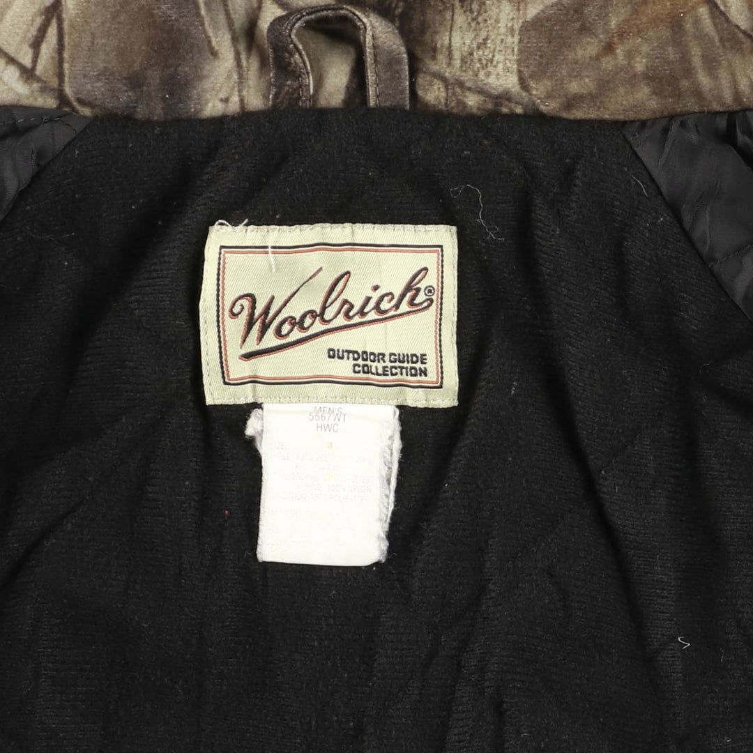 2000'S Woolrich Camouflage Pattern Padded Mountain Jacket, Shell Jacket, Puffer Jacket, Men's Size Medium polyester Khaki type Vintage Second Hand