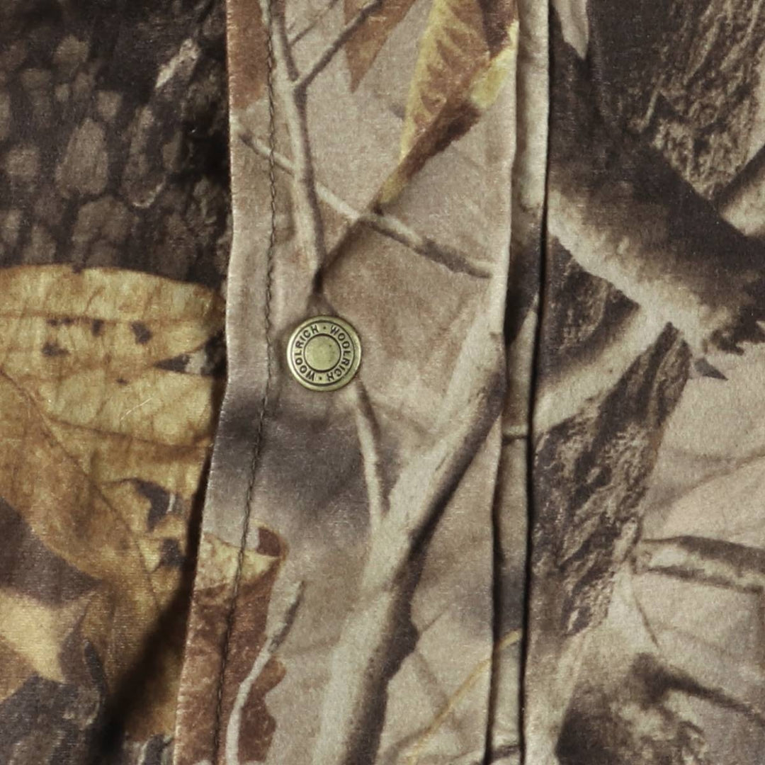 2000'S Woolrich Camouflage Pattern Padded Mountain Jacket, Shell Jacket, Puffer Jacket, Men's Size Medium polyester Khaki type Vintage Second Hand