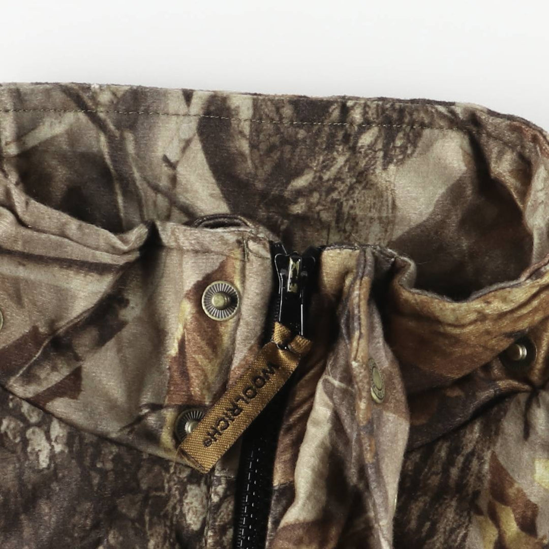 2000'S Woolrich Camouflage Pattern Padded Mountain Jacket, Shell Jacket, Puffer Jacket, Men's Size Medium polyester Khaki type Vintage Second Hand