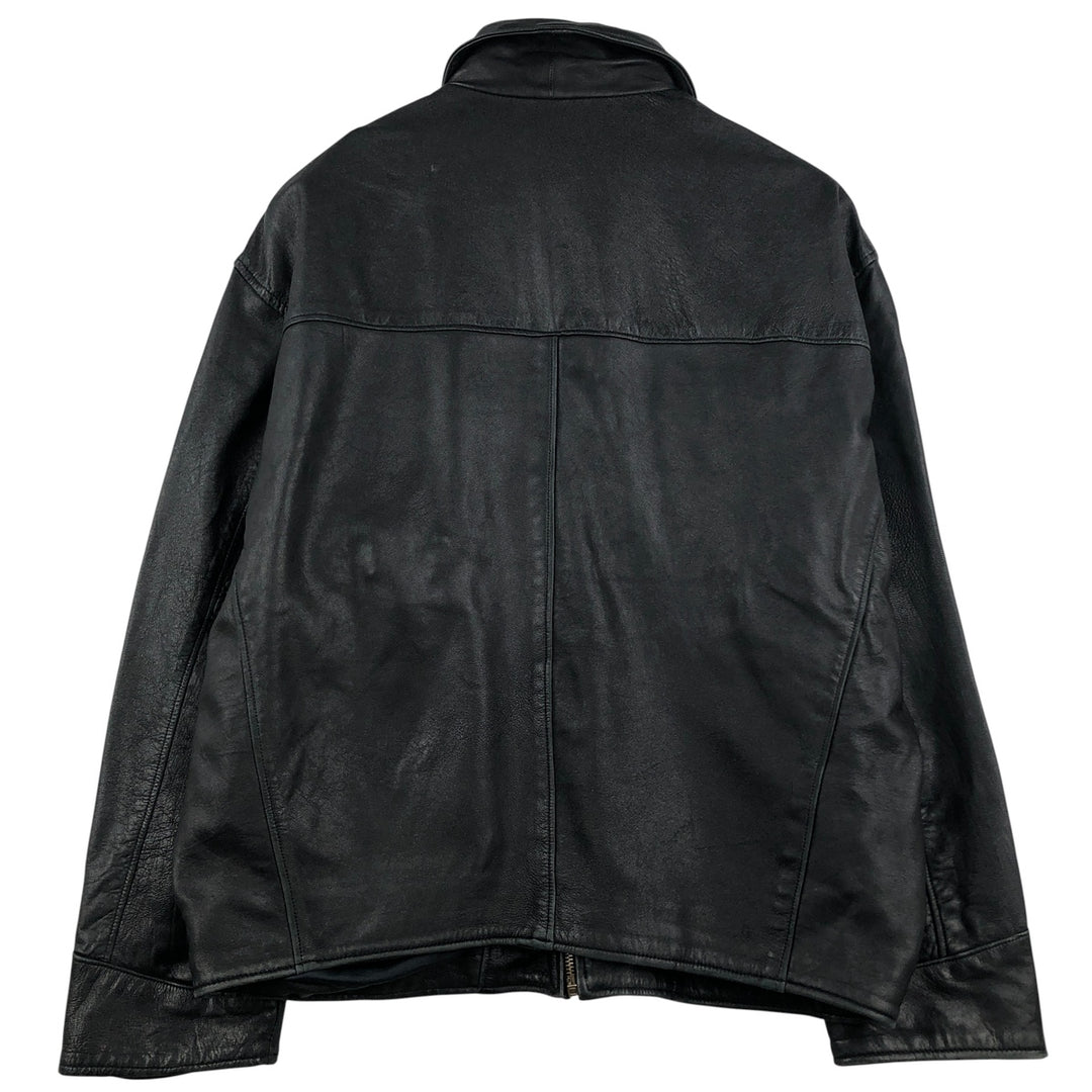 Swing-top leather jacket, made in Italy, men's size M genuine leather black type Vintage Second Hand