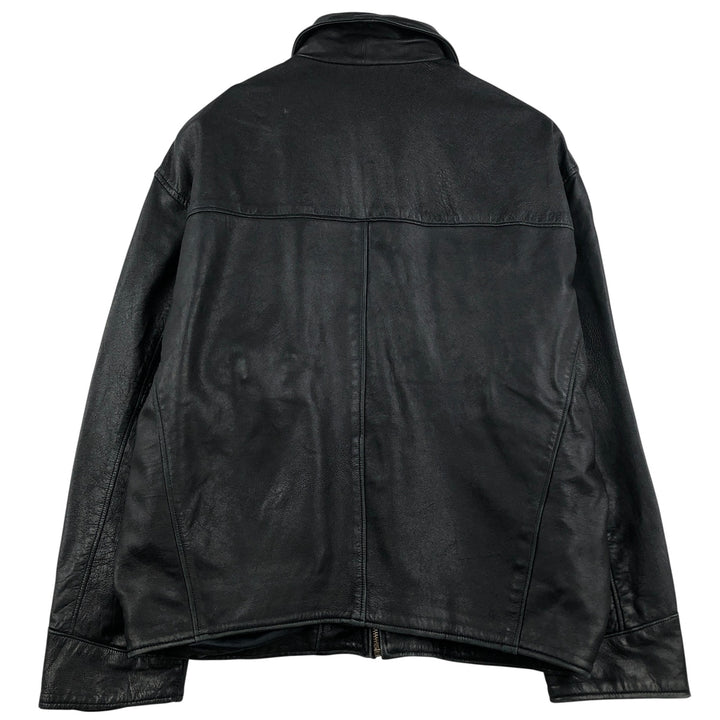 Swing-top leather jacket, made in Italy, men's size M genuine leather black type Vintage Second Hand