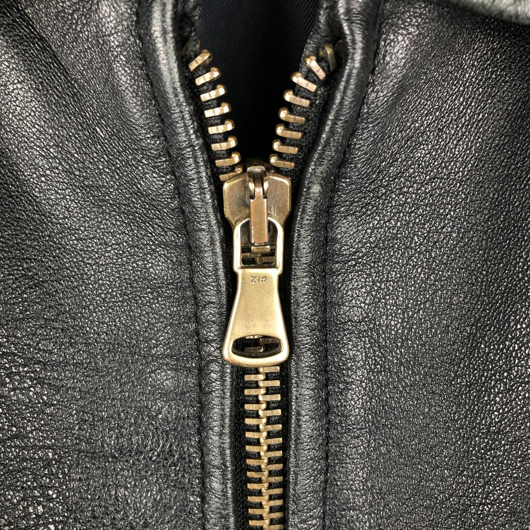 Swing-top leather jacket, made in Italy, men's size M genuine leather black type Vintage Second Hand
