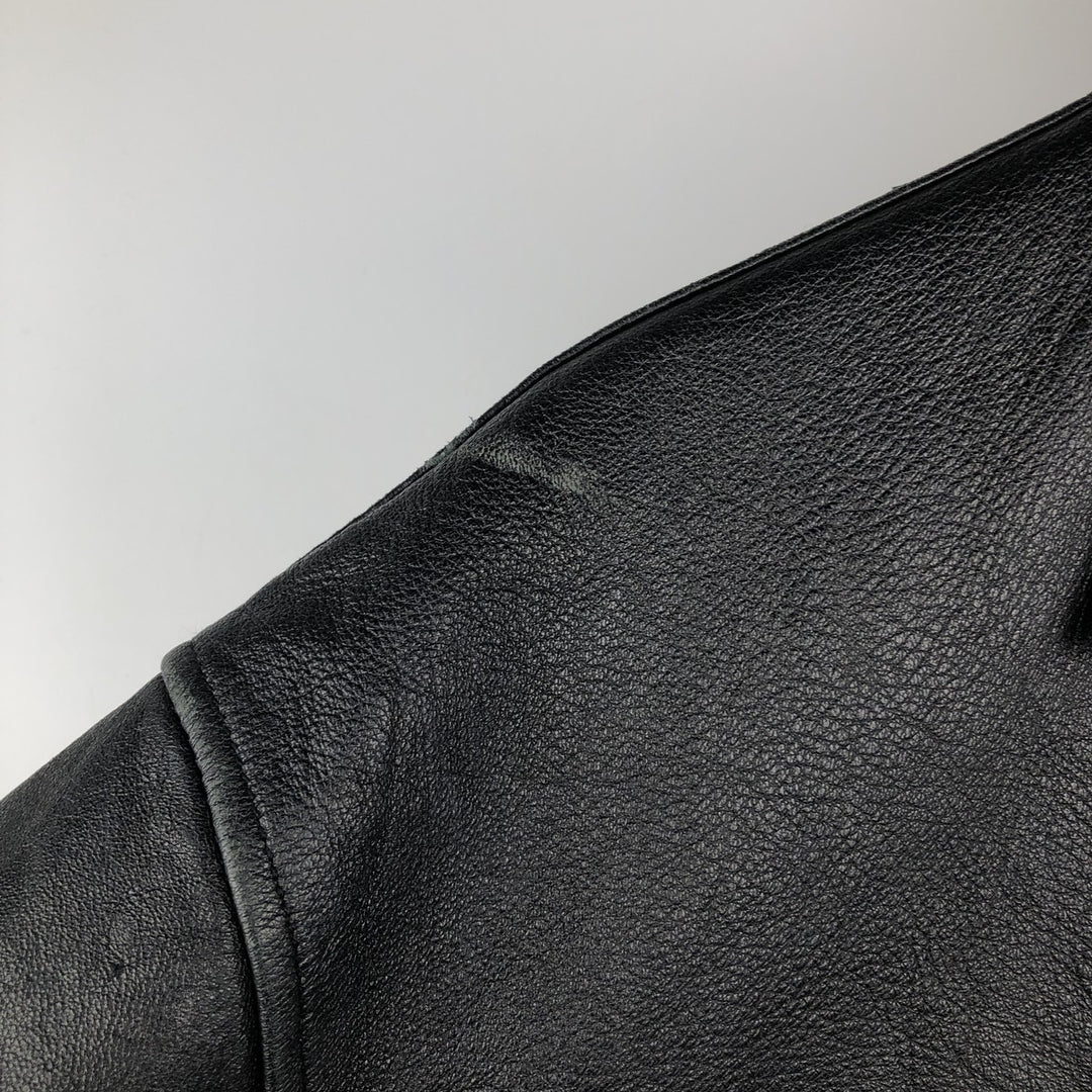 Swing-top leather jacket, made in Italy, men's size M genuine leather black type Vintage Second Hand