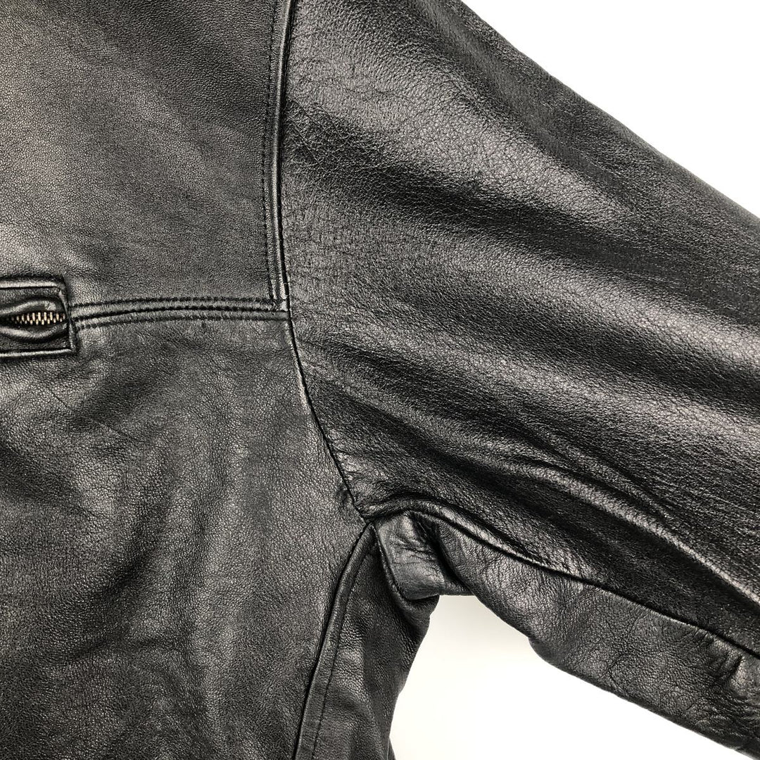 Swing-top leather jacket, made in Italy, men's size M genuine leather black type Vintage Second Hand