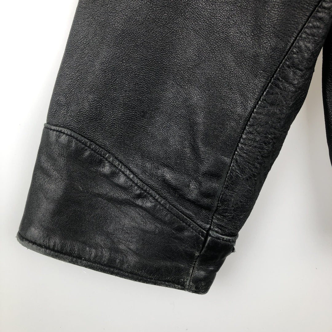 Swing-top leather jacket, made in Italy, men's size M genuine leather black type Vintage Second Hand