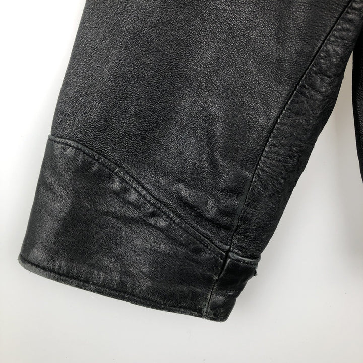 Swing-top leather jacket, made in Italy, men's size M genuine leather black type Vintage Second Hand