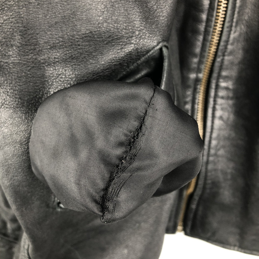 Swing-top leather jacket, made in Italy, men's size M genuine leather black type Vintage Second Hand