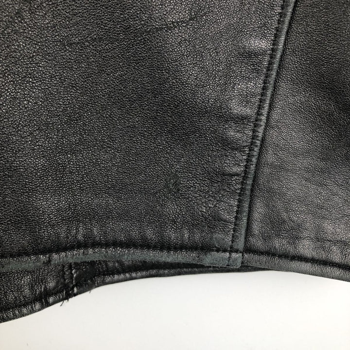 Swing-top leather jacket, made in Italy, men's size M genuine leather black type Vintage Second Hand