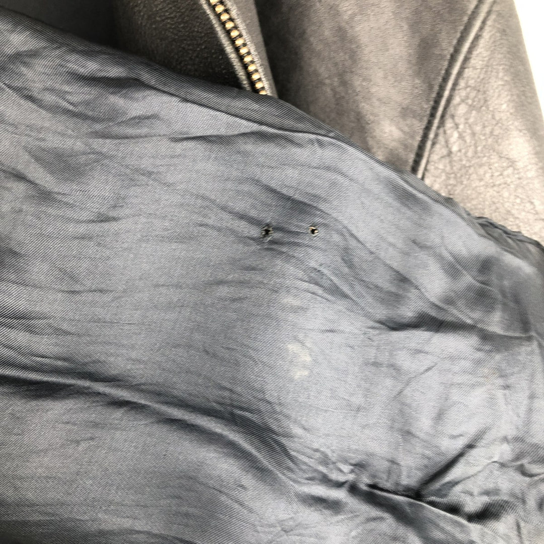 Swing-top leather jacket, made in Italy, men's size M genuine leather black type Vintage Second Hand