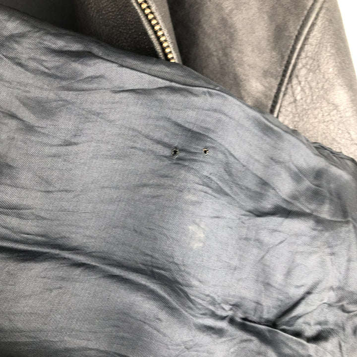 Swing-top leather jacket, made in Italy, men's size M genuine leather black type Vintage Second Hand