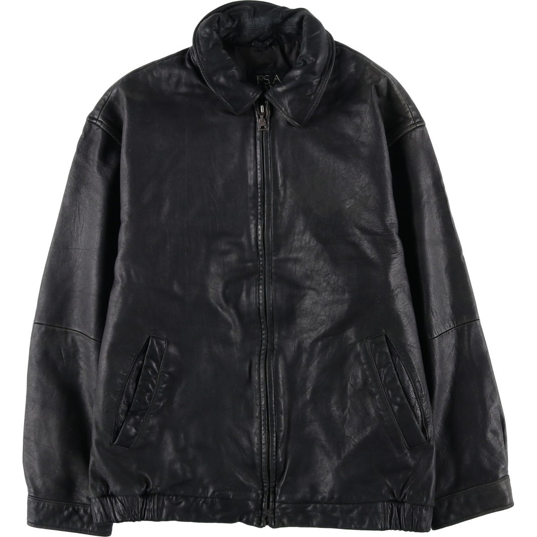 JOS.A.BANK Swing Top Leather Blouson, Men's Size XL genuine leather black type Vintage Second Hand