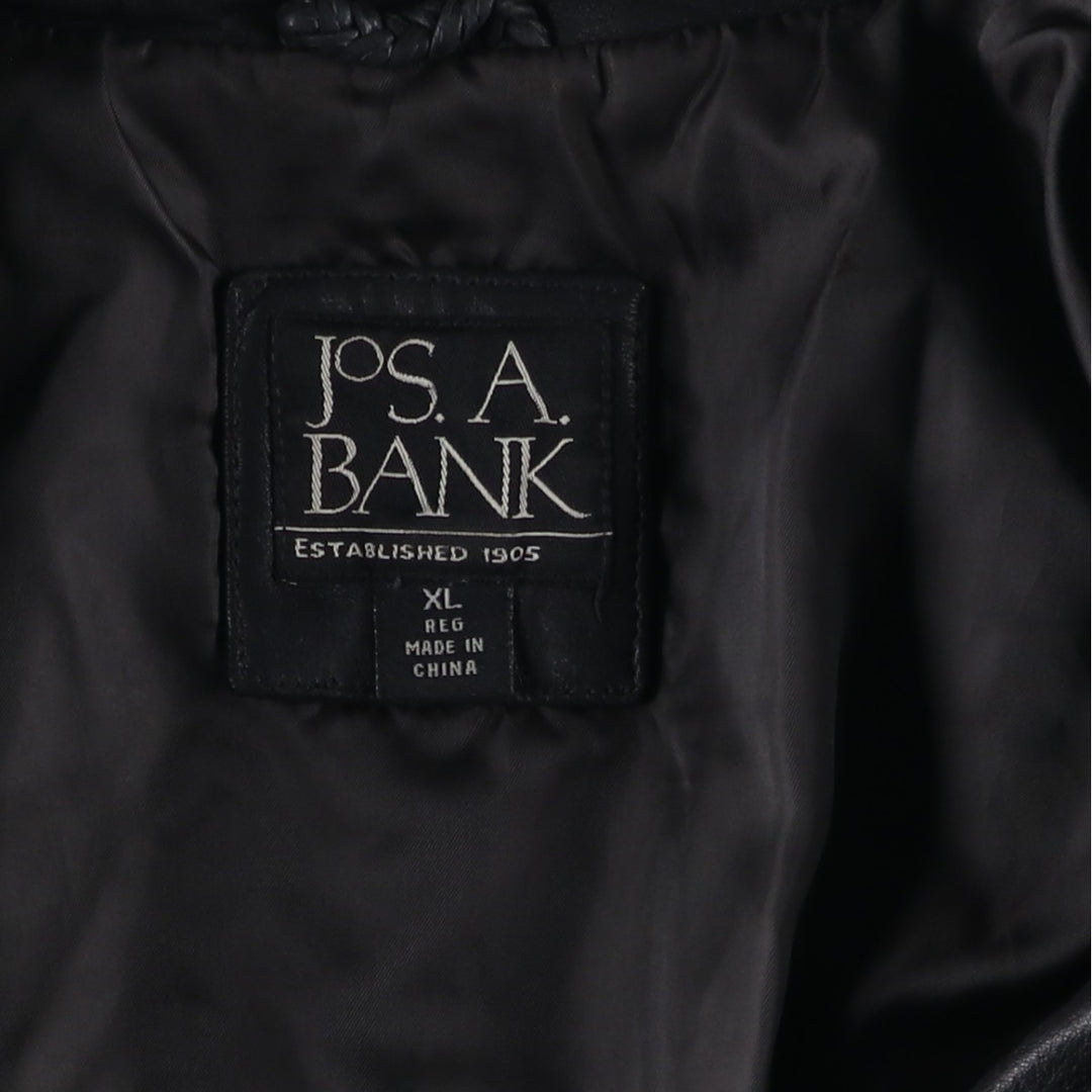 JOS.A.BANK Swing Top Leather Blouson, Men's Size XL genuine leather black type Vintage Second Hand