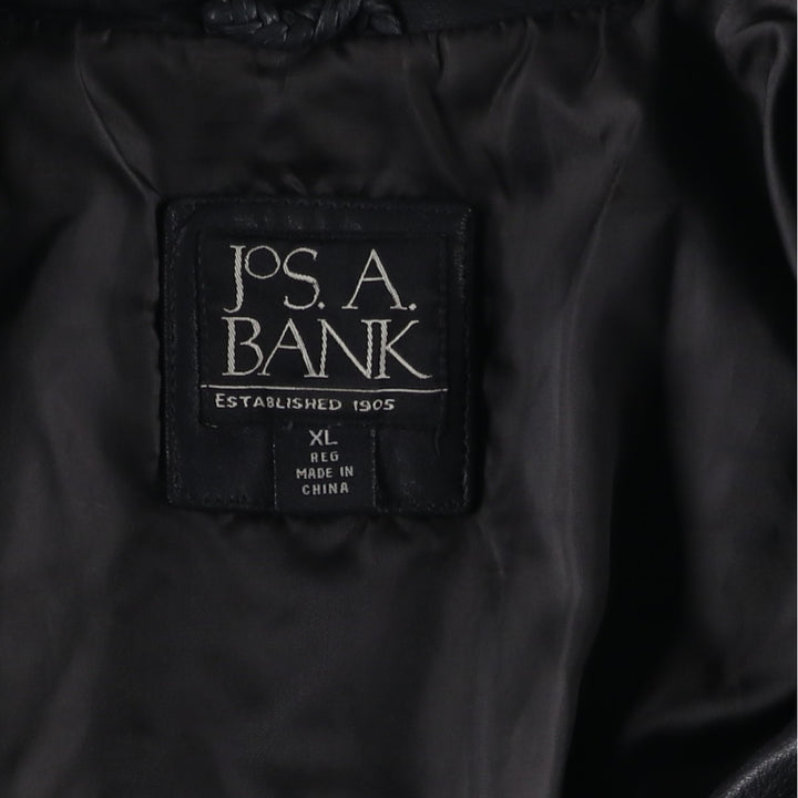 JOS.A.BANK Swing Top Leather Blouson, Men's Size XL genuine leather black type Vintage Second Hand