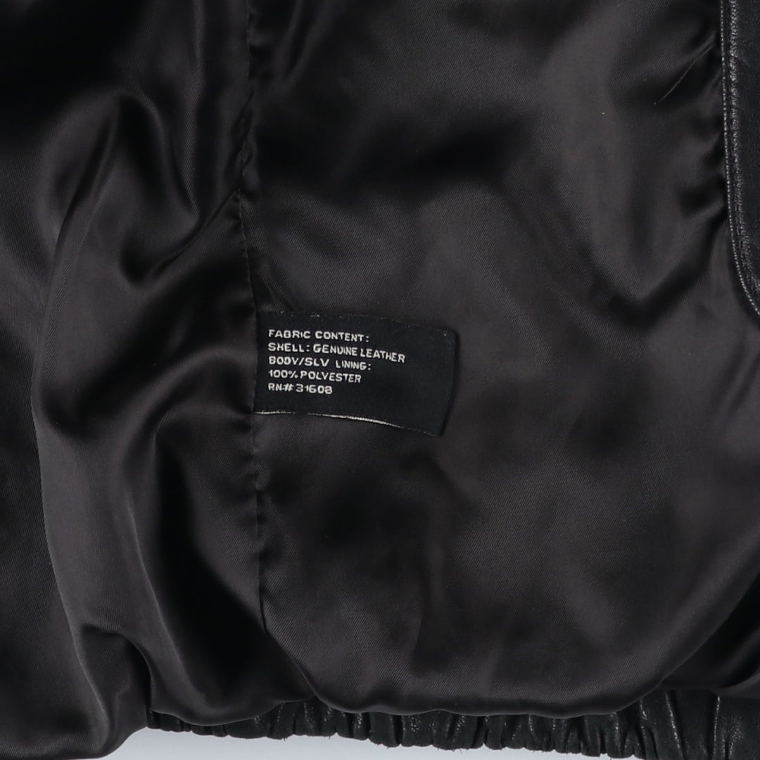 JOS.A.BANK Swing Top Leather Blouson, Men's Size XL genuine leather black type Vintage Second Hand